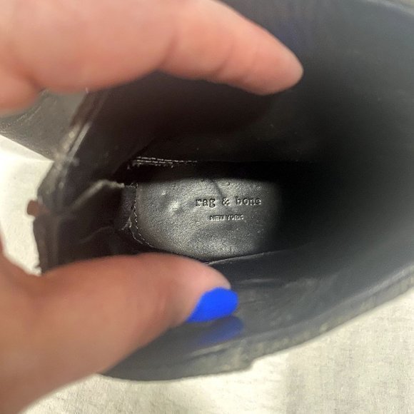 Rag‎ & Bone Newbury Bootie Black Leather Size 37 - Picture 9 of 12